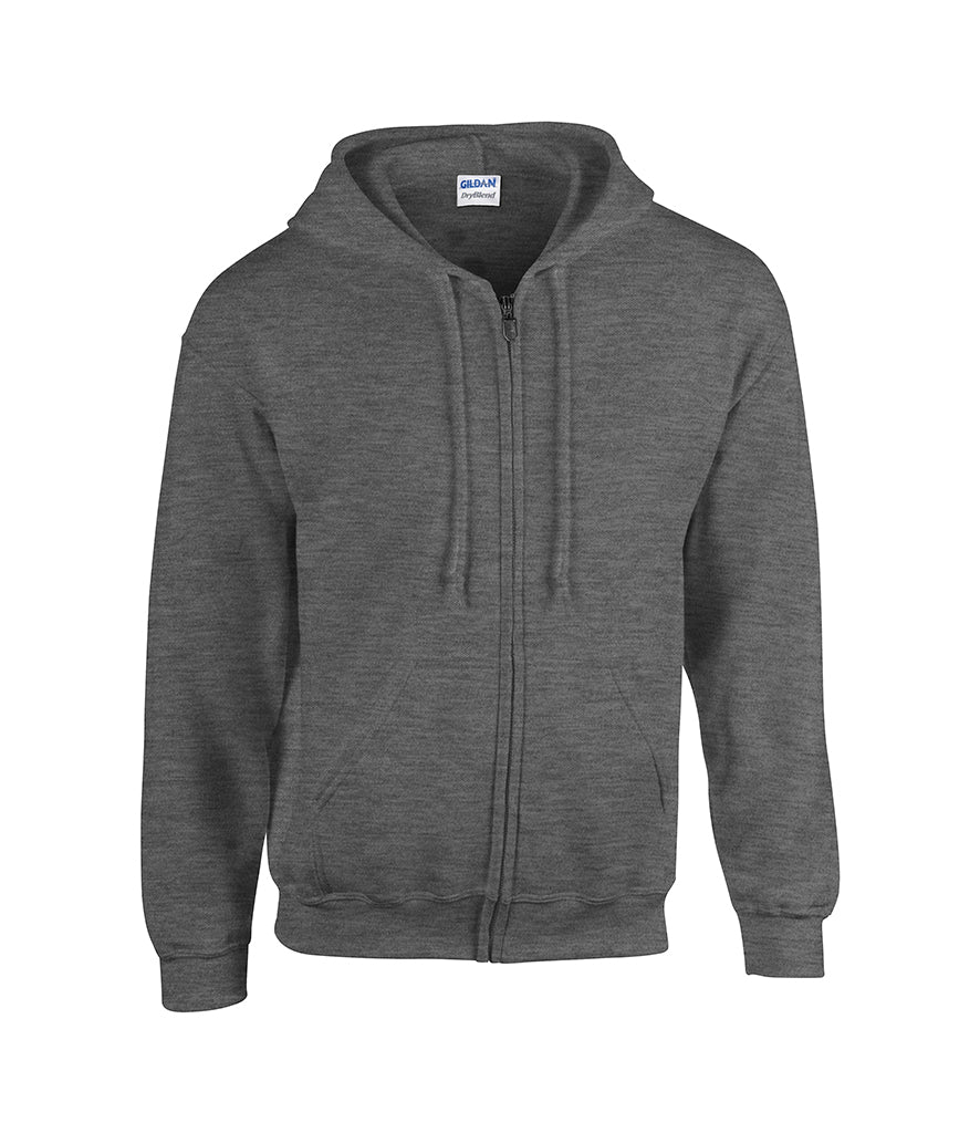 Besticktes Heavy Blend™ Kapuzensweatshirt mit durchgehendem Reißverschluss für Erwachsene