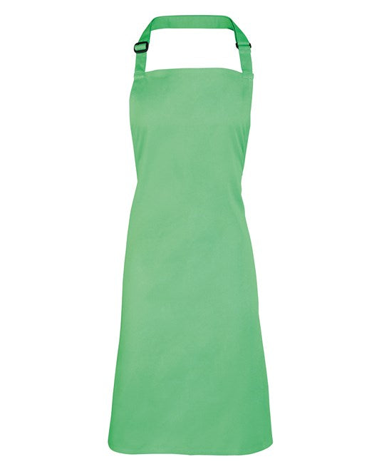 Premier Colours bib apron with custom embroidered logo on front