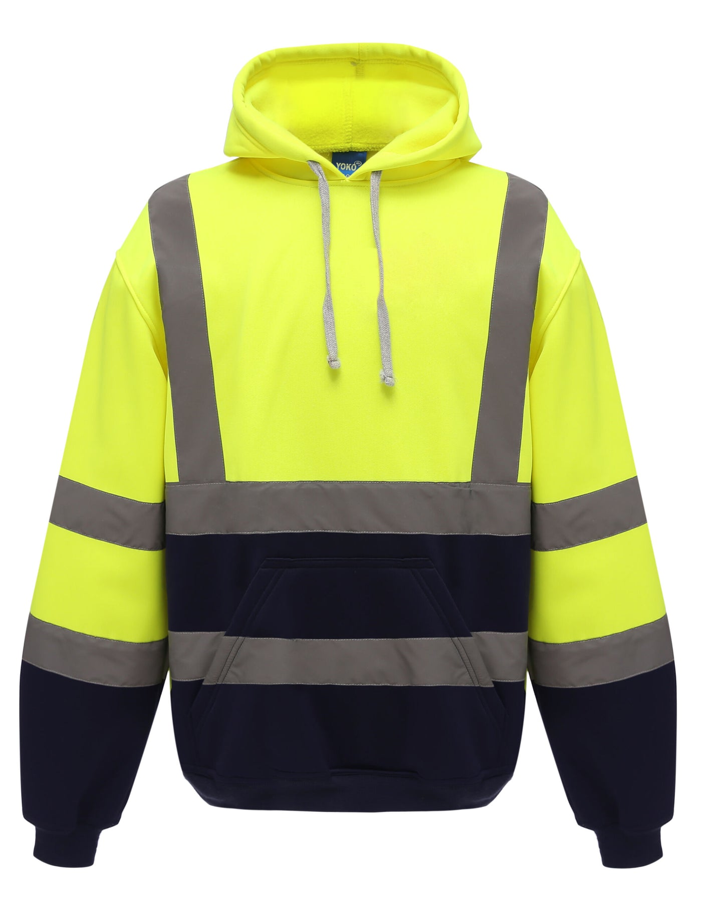 Yoko hi-vis pull-over hoodie with custom printed logo on front or back