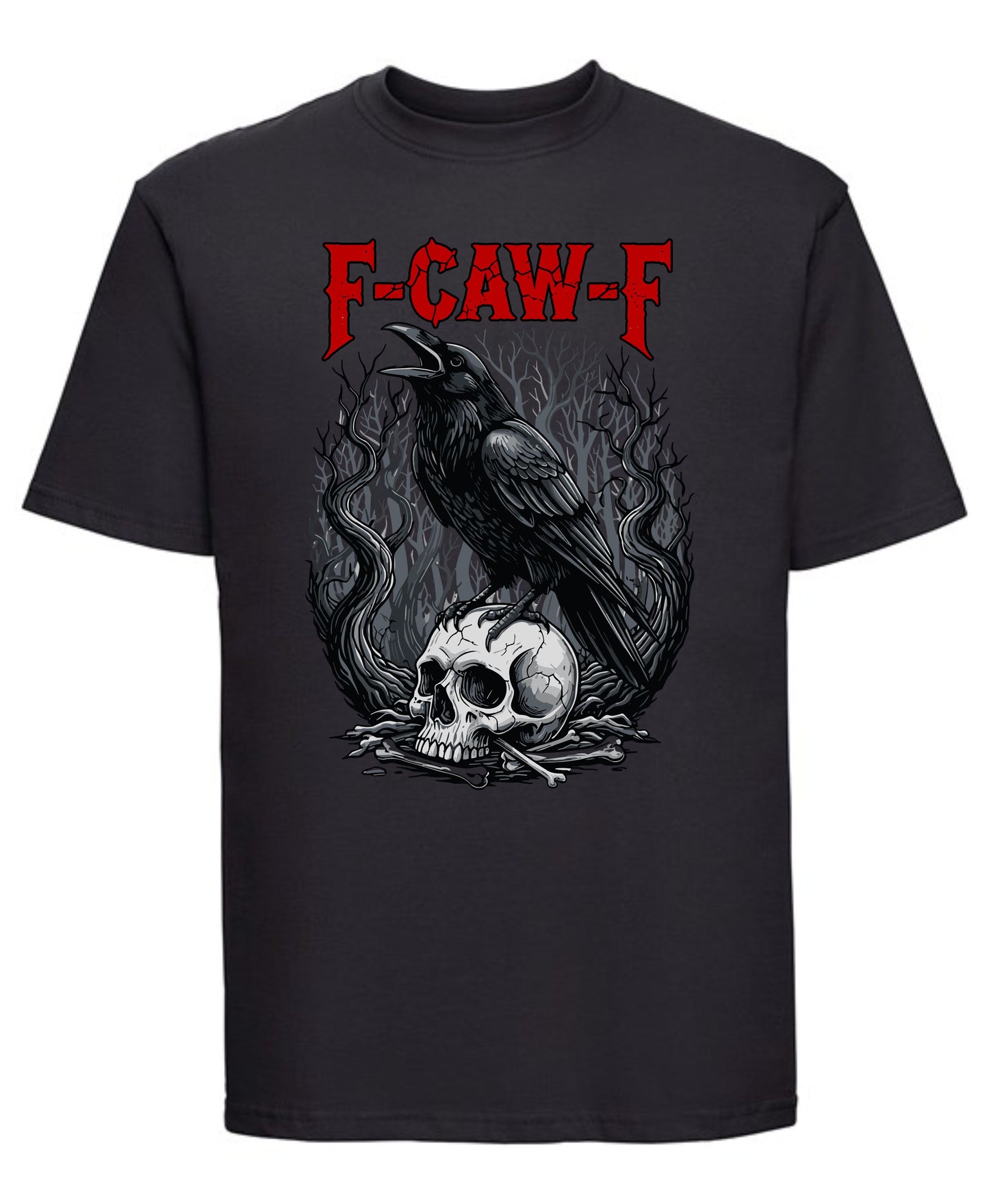 F-Caw-F Raven Graphic T-Shirt Funny Raven Print Tee
