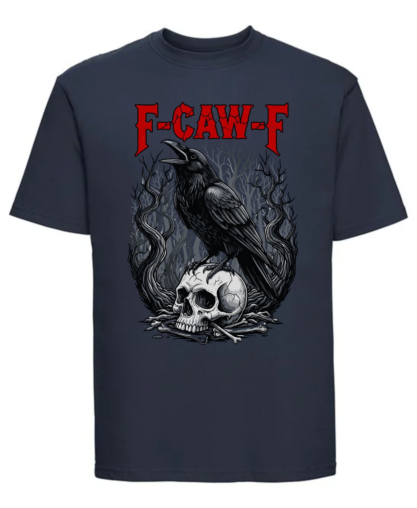 F-Caw-F Raven Graphic T-Shirt Funny Raven Print Tee
