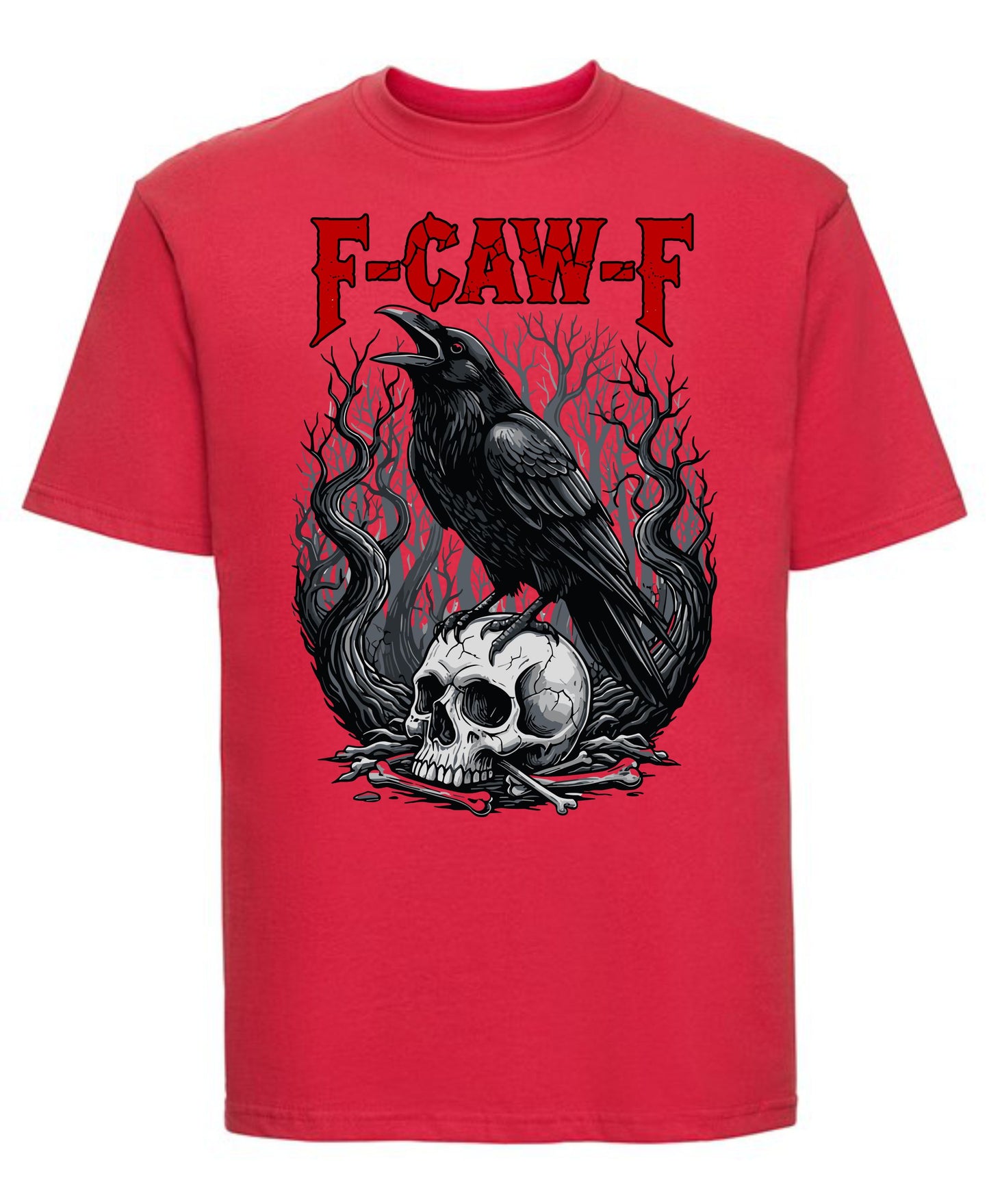 F-Caw-F Raven Graphic T-Shirt Funny Raven Print Tee