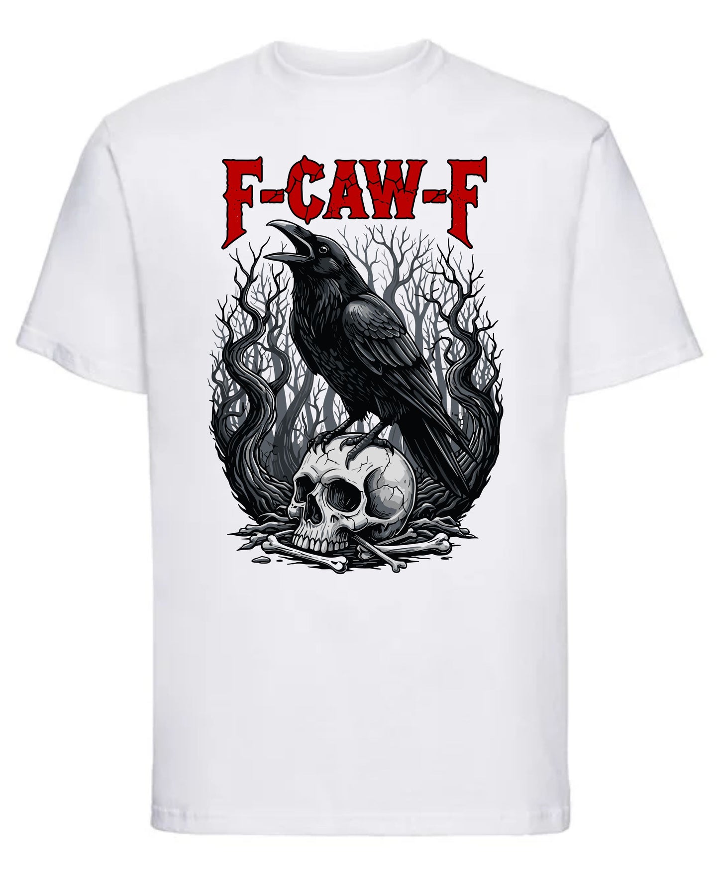 F-Caw-F Raven Graphic T-Shirt Funny Raven Print Tee