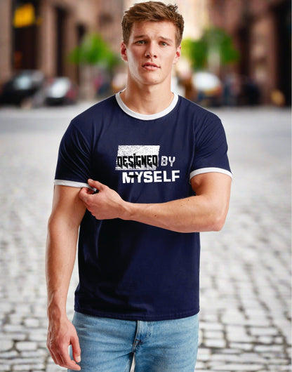 Personalised Fruit Of The Loom Men's Valueweight Ringer T