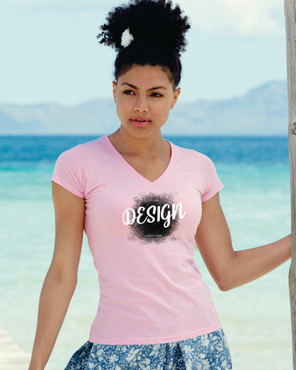 Custom Printed Fruit Of The Loom Ladies' Valueweight V-Neck T-Shirt