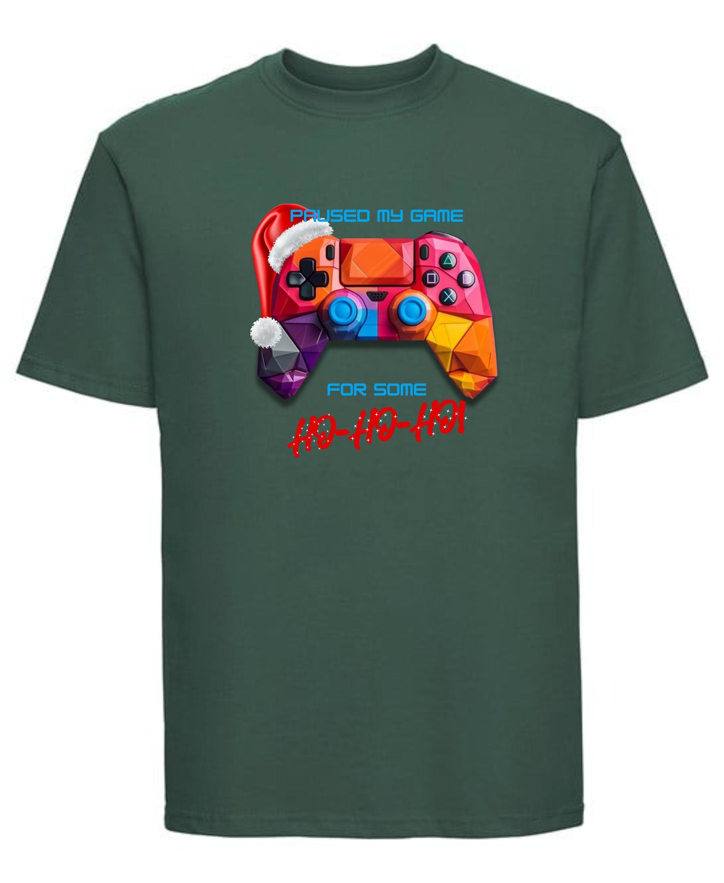 "Paused My Game for Some Ho Ho Ho" Christmas Funny T-Shirt