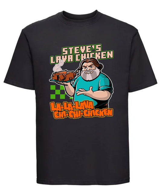T-shirt with Minecraft Lava Chicken inspired design