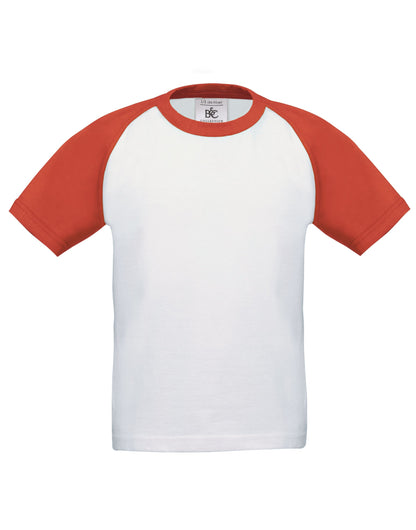 B&C Kids Short Sleeve Baseball Tee
