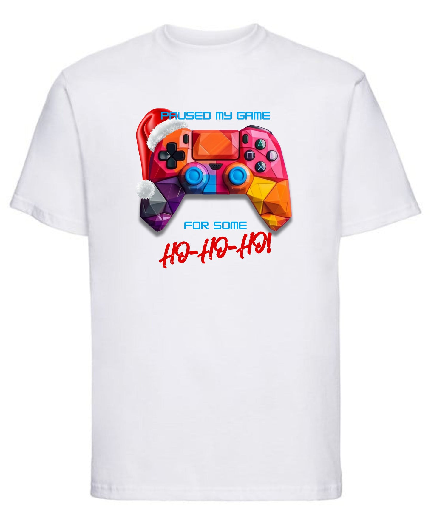 "Paused My Game for Some Ho Ho Ho" Christmas Funny T-Shirt